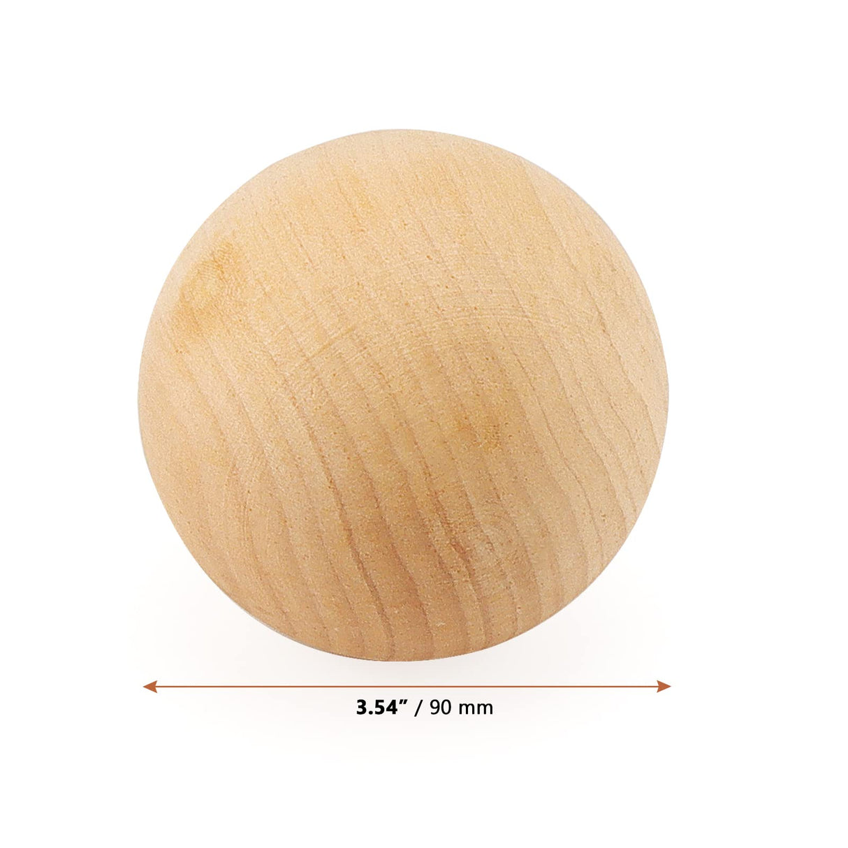 LEXININ 5 PCS 3.5 Inch Craft Wood Ball, 9cm Unfinished Wooden Round Ball, Natural Round Wood Sphere for Crafts, DIY Projects, Decoration LEXININ
