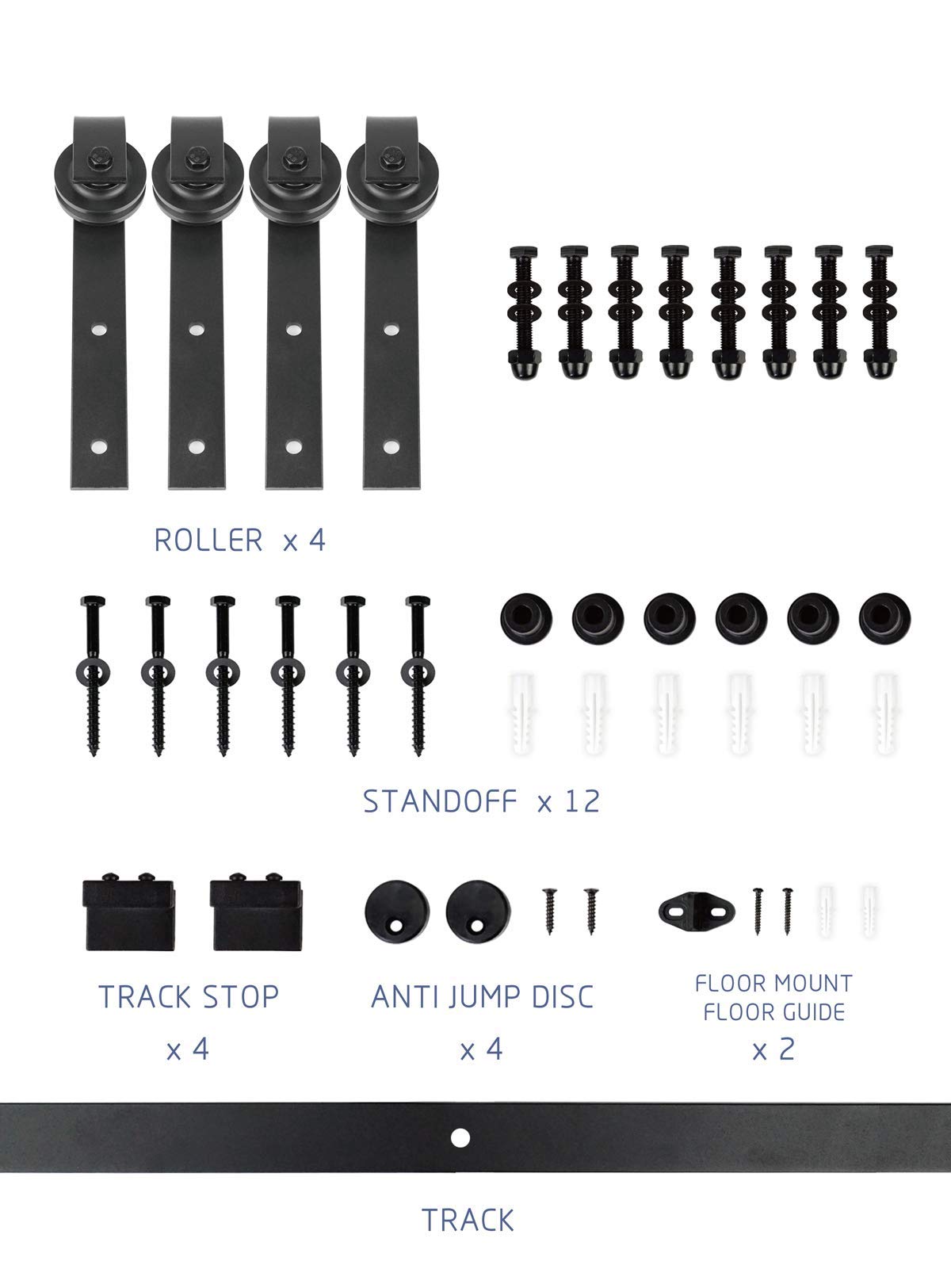 S&Z TOPHAND 24 in. x 84 in. Double Unfinished British Brace Knotty Barn Door with 8FT Sliding Door Hardware Kit/Solid Wood/Sliding Door/Double S&Z TOPHAND