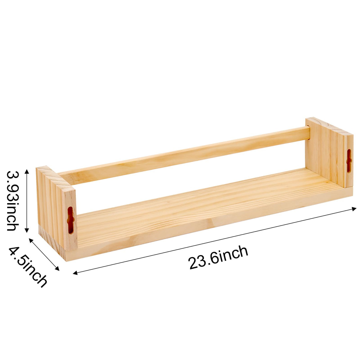 Fixwal Nursery Book Shelves, 23.6 Inch Floating Bookshelves for Wall Set of 3, Baby Nursery Decor, Solid Wood Wall Mounted Shelves for Books, Toys Fixwal