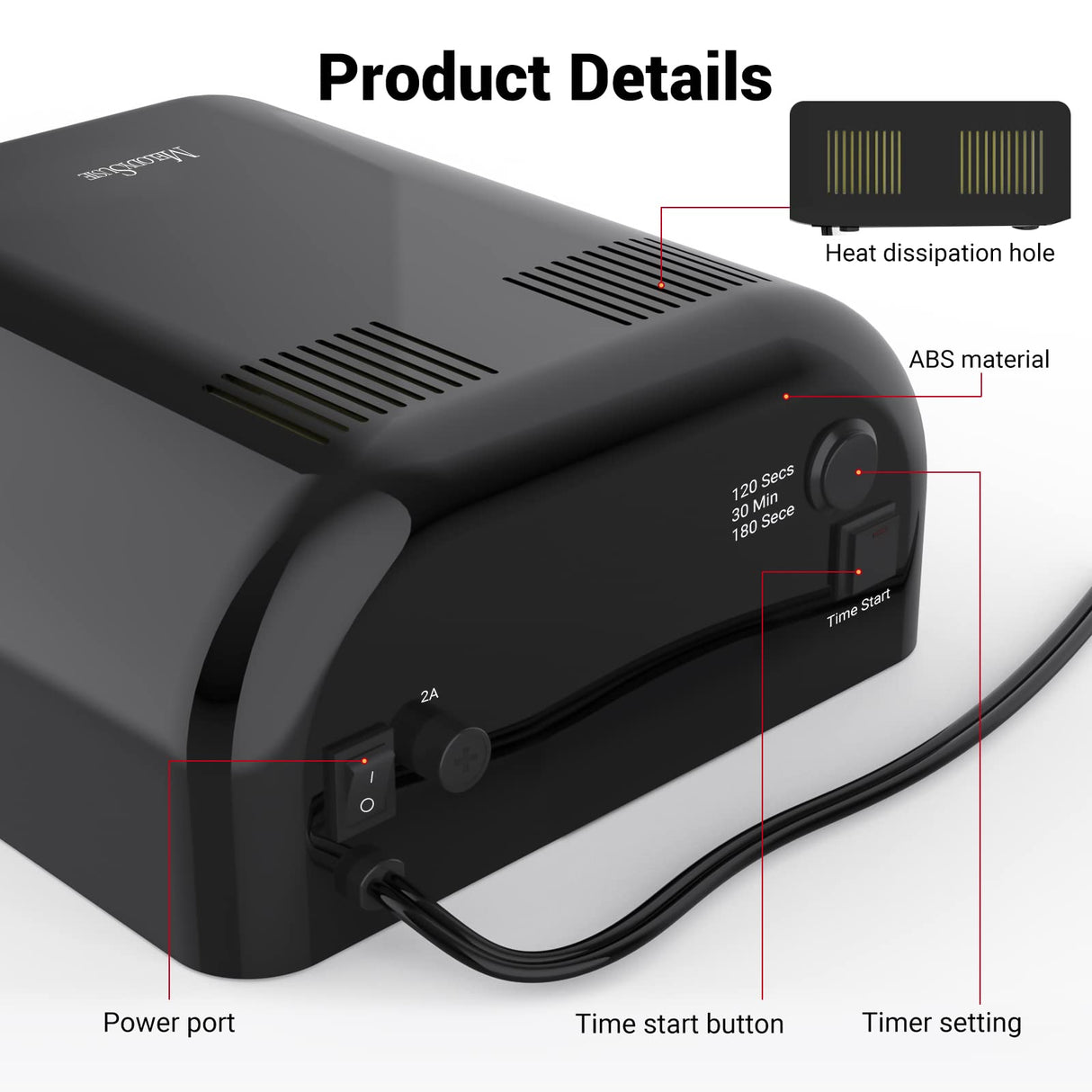 MelodySusie 36W Nail Lamp for Resin, Professional Gel Nail Polish Curing Lamp with 3 Timer Setting, Sliding Tray for Manicure Pedicure Resin, Black MelodySusie