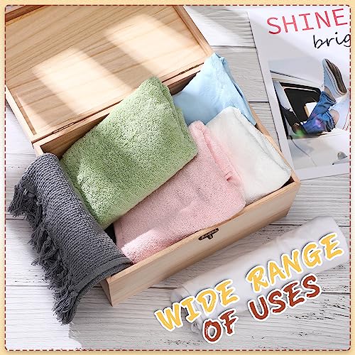 6 Pcs Large Unfinished Wooden Box with Hinged Lid and Front Clasp, Rectangle Unpainted Crafts DIY Wood Boxes Treasure Chest Stash Box for Art Gifts Yookeer