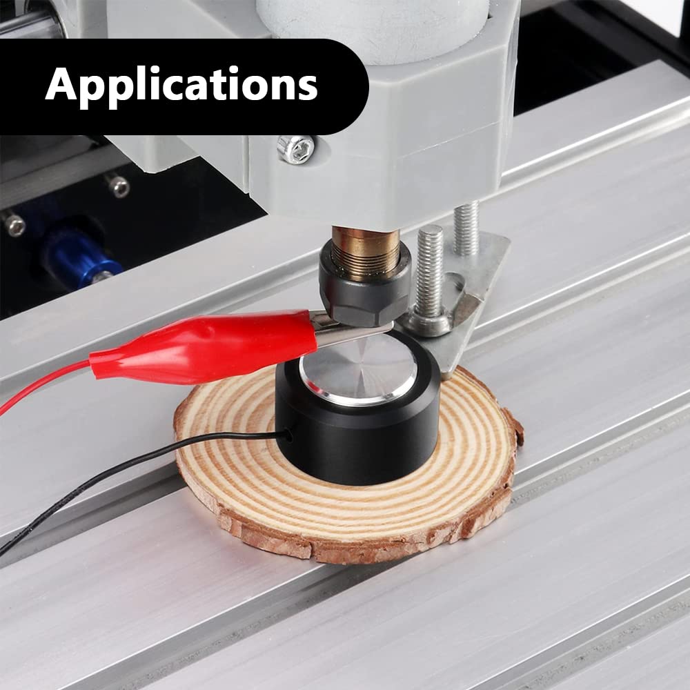 DKARDU CNC Router Z-Axis Tool Setting Touch Probe Block Milling CNC Router Mill Zero Check Touch Plate for CNC Engraving Machines, with Wire End Caps DKARDU