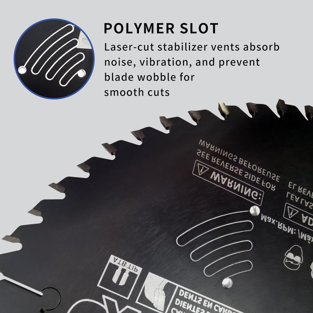 DuraForce 10 Inch 80 Tooth Professional Fine Finish ATB Saw Blade with 5/8 Inch Arbor & DuraGuard Anti-Stick Coating for Miter Saws and Table Saws DuraForce