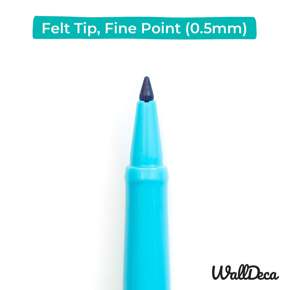 WallDeca Felt Tip Pens, Fine Point Color Pens (0.5mm), Colorful Journal Pens, Planner Pens, Made for Everyday Writing, Journals, Notes and Doodling, WallDeca