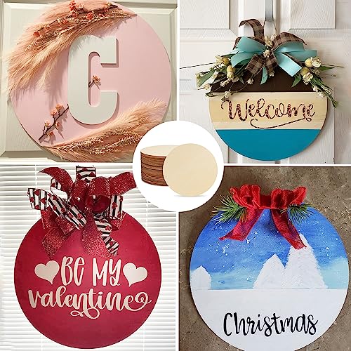 40 PCS 7.9 Inch Wood Circles, Thickness 2.5 mm Unfinished Wood Circles, Plywood Circles, Craft Unfinished Wood Discs for DIY Crafts, Door Hanger, GNIEMCKIN