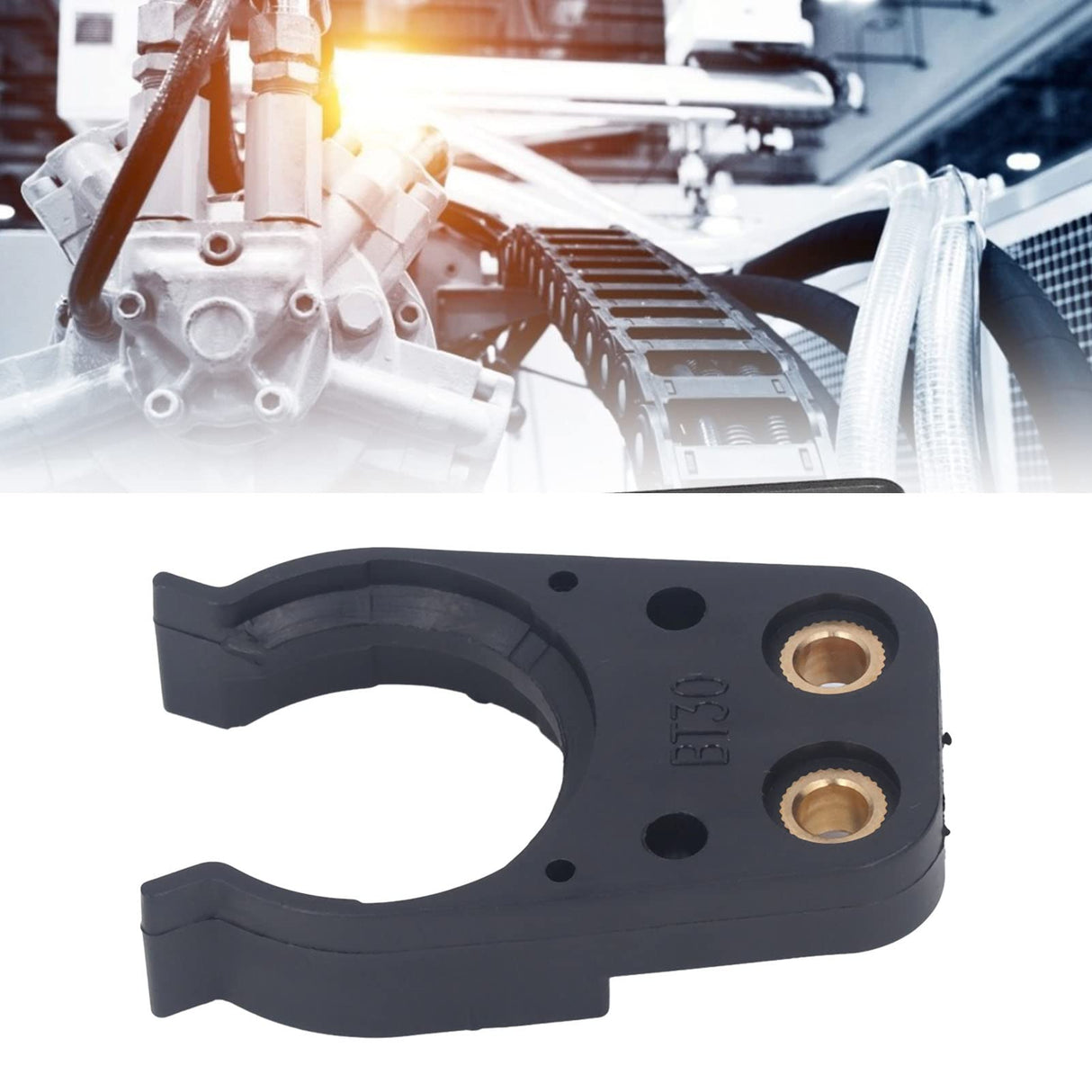 ISO30 Tool Holder Clamp, Engraving Machine Machining Center CNC Automatic Changer Clip, Iron ABS Flame Proof Rubber Claw, Holder Clamp ISO30 Cradle WOOXGEHM