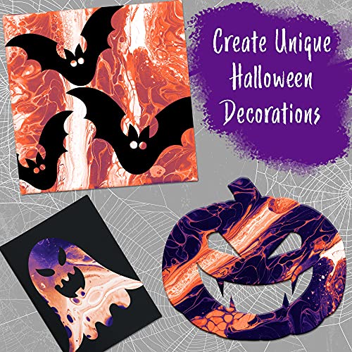 Pouring Masters Halloween 4-Color 8-Ounce Pouring Paint Kit - Acrylic Ready to Pour Pre-Mixed Water Based for Canvas, Wood, Paper, Crafts, Tile, Pouring Masters