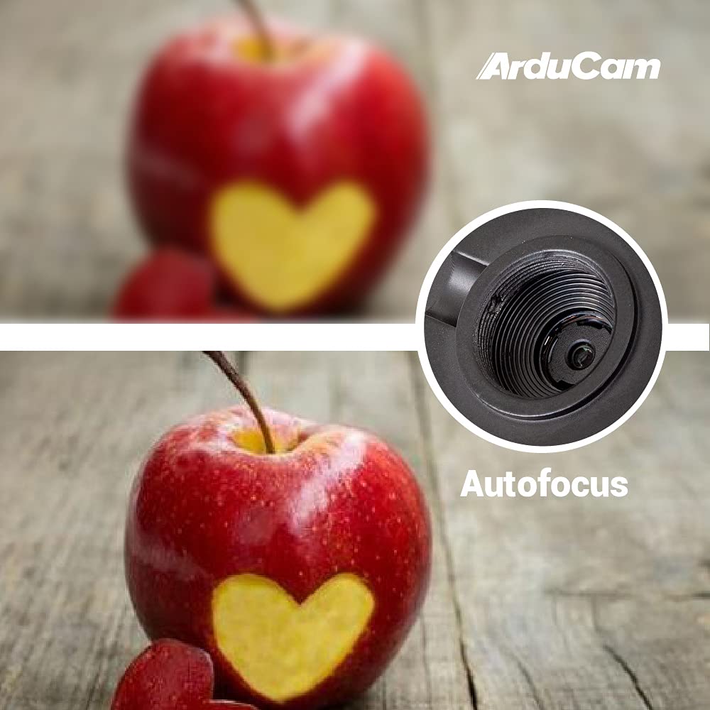 Arducam 4K 8MP IMX219 Autofocus USB Camera Module with Metal Case, 1080P Mini UVC USB2.0 Video Webcam with Microphone, 3.3ft/1m Cable for Computer, Arducam