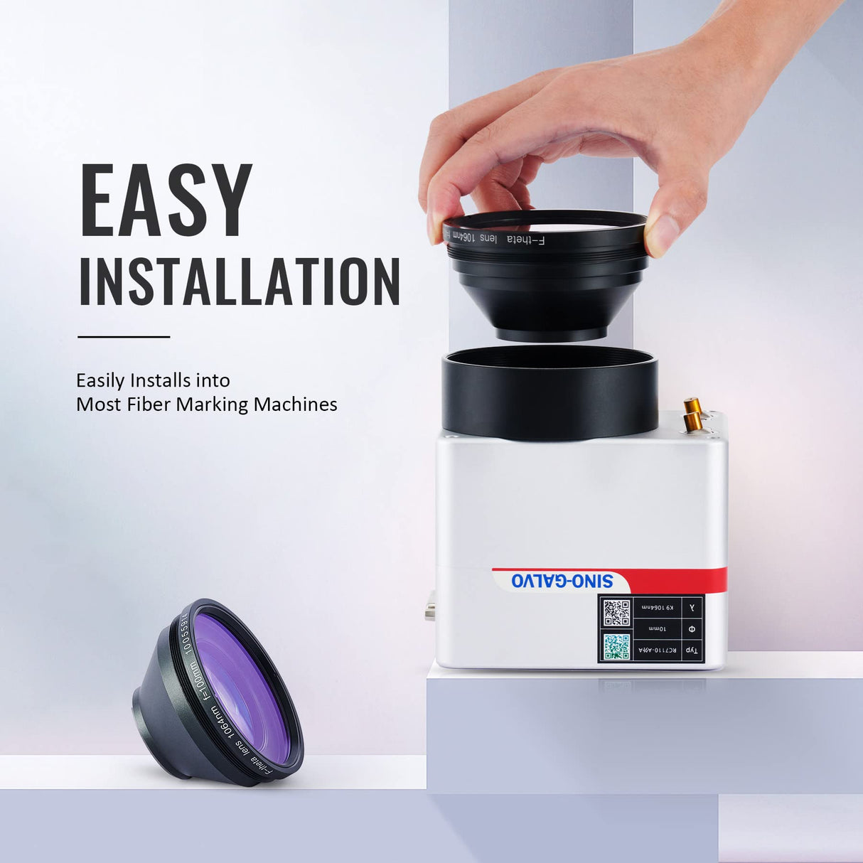 OMTech F Theta Lens for Fiber Laser Engraver, 70mm Sino Galvo Scanning Lens for 1064nm Fiber Laser Marking Machine, Fiber Laser Field Lens OMTech