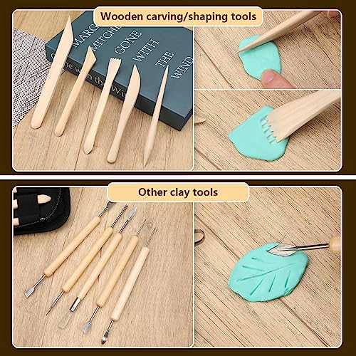 Clay Tools Kit, Pottery Tools, Polymer Clay Tools, Clay Sculpting Tools with Dotting Tools, Modeling Clay for Modeling, Smoothing, Cleaning, Carving, Zlulary