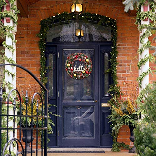 JANOU Hello Wood Sign Wall Decorative Letters DIY Words Cutout Unfinished Wooden Sign with Rope for Door Art Home Decoration JANOU