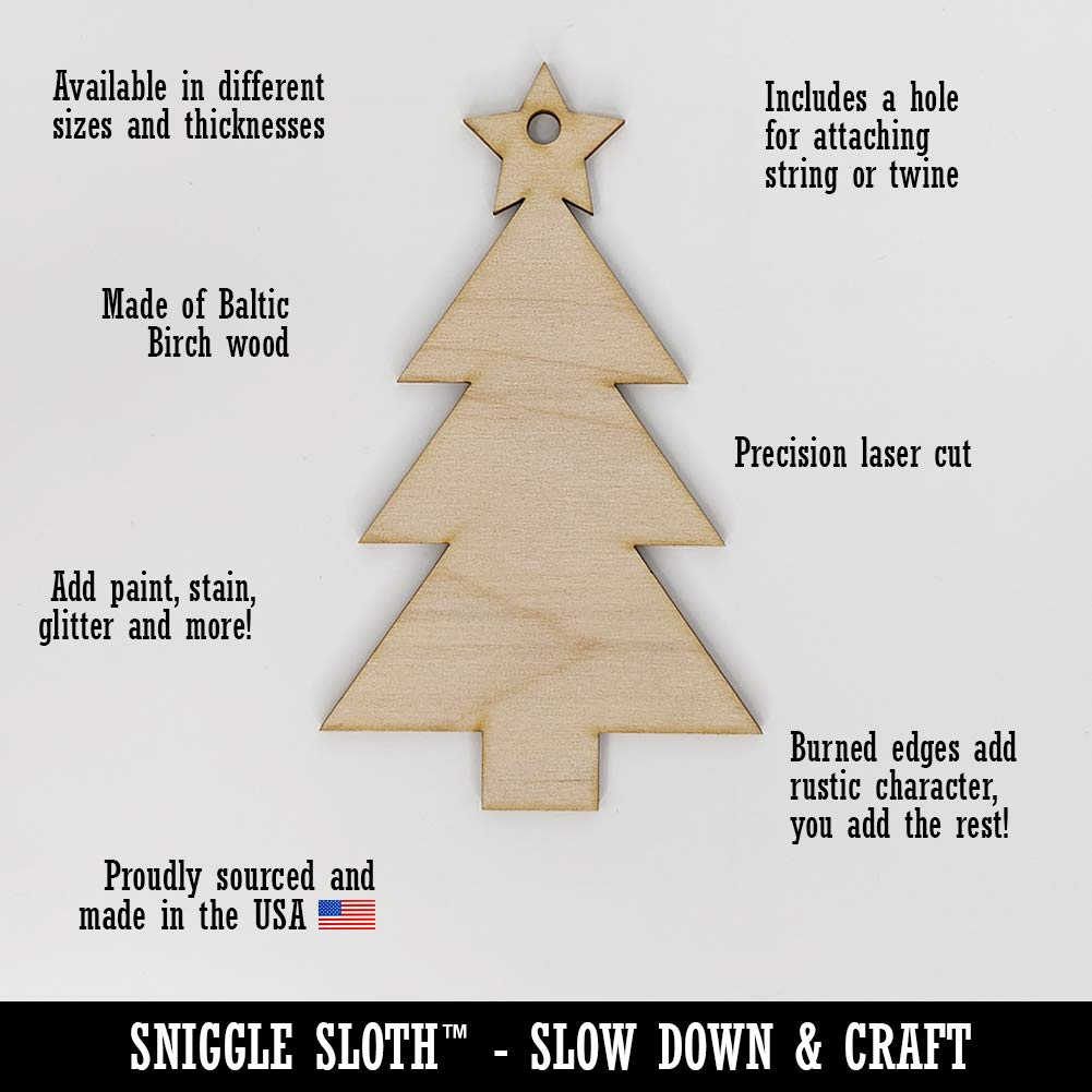 Soccer Ball Action Unfinished Craft Wood Holiday Christmas Tree DIY Pre-Drilled Ornament Sniggle Sloth