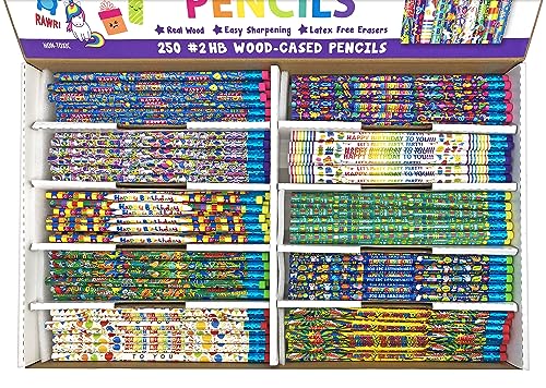 Happy Birthday Pencils Classpack 250 Count - 10 Unique Designs Cra-Z-Art