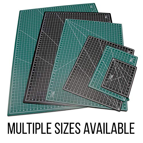 US Art Supply 12" x 18" Green/Black Professional Self Healing 5-Ply Double Sided Durable Non-Slip Cutting Mat Great for Scrapbooking, Quilting, U.S. Art Supply