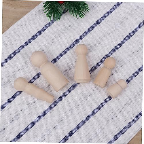 VILLCASE 10pcs Wooden People Shapes Wooden People Toys Wooden Peg People Unfinished Wooden Family Peg Dolls Wooden People Figures Kids Mannequin DIY VILLCASE