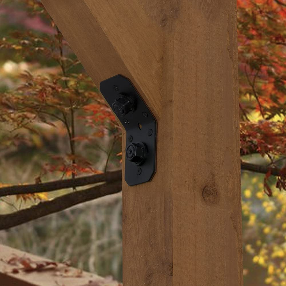 Ozco Building Products 51768 Ironwood 4-inch Flush Inside 45-degree Angle Bracket, (4 per Pack), Black Ozco Building Products