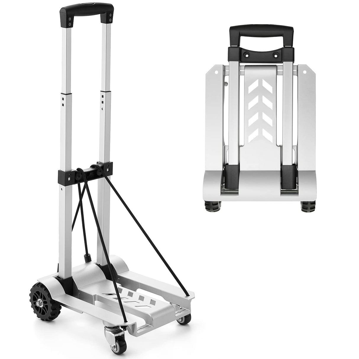 KEDSUM Foldable Aluminum Panel Hand Truck, Portable 270 lbs Lightweight Utility Cart for Travel, Shopping, Office Use KEDSUM