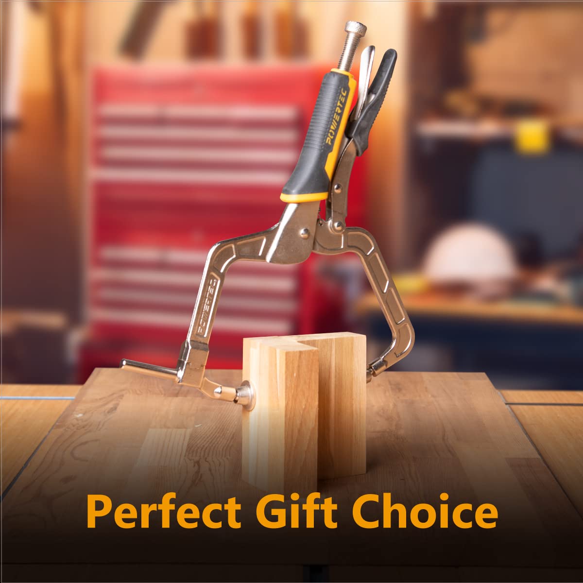 POWERTEC 71745 Two Way Pocket Hole Right Angle Clamp Plier Tools, 12 Inch C Clamps for Pocket Hole Joint Assembly, Woodworking & Welding, 2 PK POWERTEC