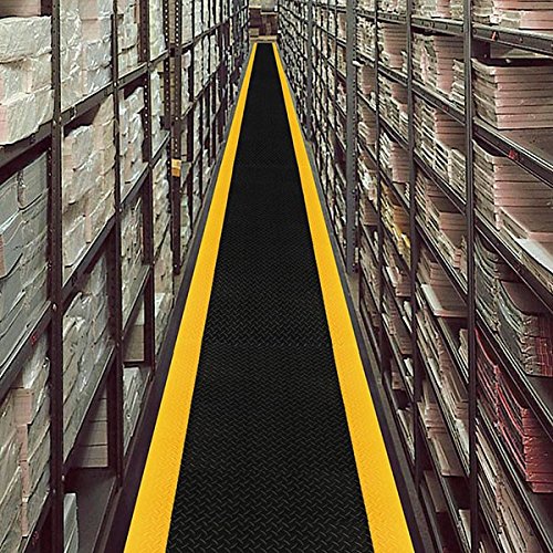 Notrax - 419S0026BY 419 Diamond Sof-Tred W/Dyna-Shield Anti-Fatigue Safety Mat, for Home or Business 2' X 6' Black/Yellow Notrax