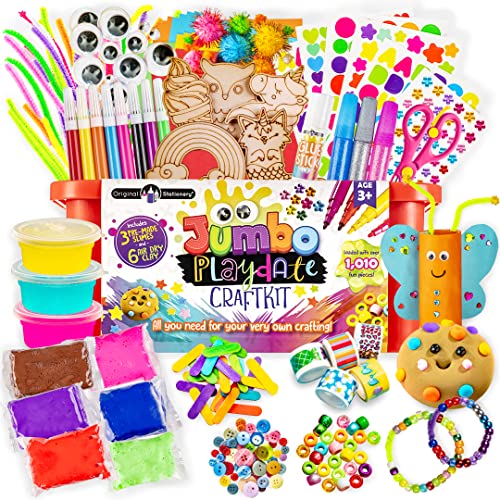 Original Stationery Jumbo Playdate Craft Kit, Over 1000 Fun Arts & Crafts Supplies to Make Slime Art & Kids Crafts, Ultimate Craft Set for Crafty Original Stationery