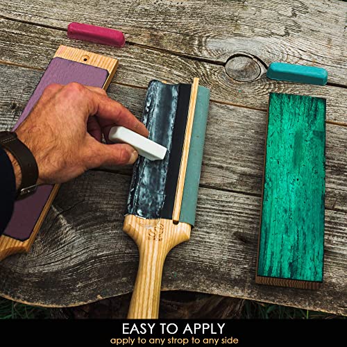 BeaverCraft Stropping Set of 3 Polishing Compound - Buffing Compound Leather Strop Sharpening Polishing Compound P03 BeaverCraft