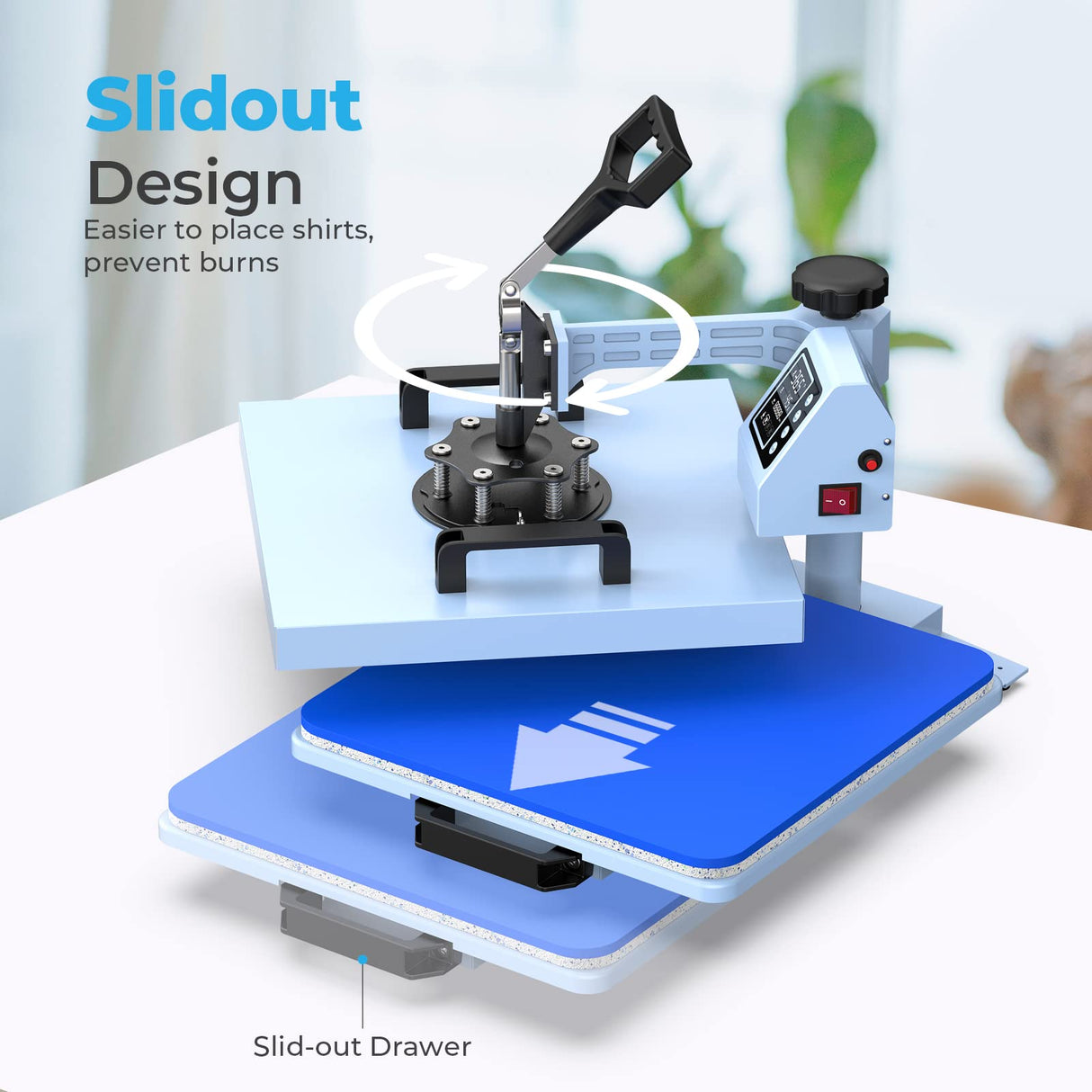 Pro 15x15 Heat Press with 30 OZ Tumbler Attachment, 5in1 Combo Tumbler Heat Press for T-Shirts, Tumblers Glass Cans Mugs Hats, and Plates EnjoyColor