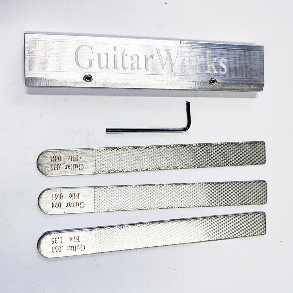 Guitar Nut Files and Fret Crowning Tool Set 4Pcs Steel Luthier Repair Kit TEAMWILL