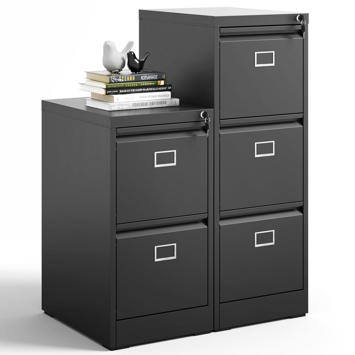 VIYET 2 Drawer and 3 Drawer File Cabinet,Metal Vertical File Cabinets with Lock for Home Office,Heavy Duty Office Steel Filing Cabinet for Hanging VIYET