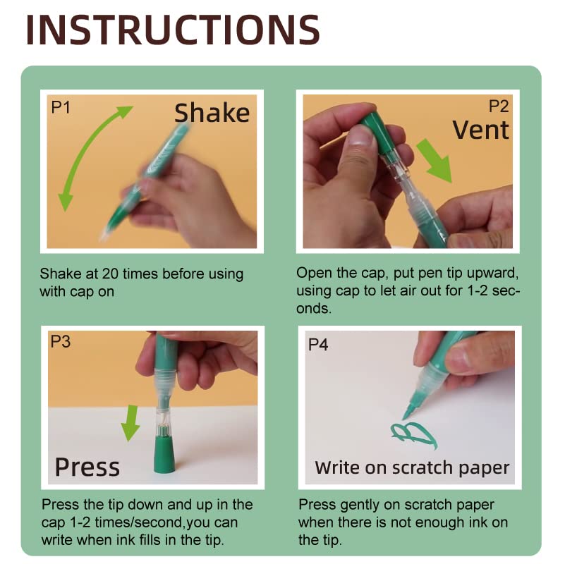 ZEYAR Acrylic Paint Pens Brush Tip, Valve-action Structure, Waterproof Ink, Writes on Paper, Rock, Rubber, Ceramics, Wood, Glass and more, Patented ZEYAR