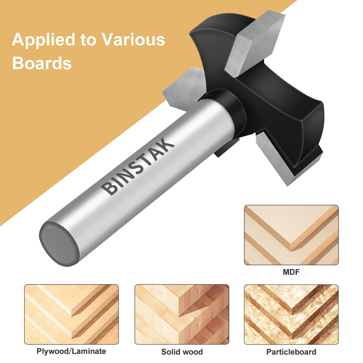 CNC Spoilboard Surfacing Router Bits, 1/4 inch Shank 1 inch Cutting Diameter, Slab Flattening Router Bit Planing Bit Wood Planing Bit Dado Planer Bit BINSTAK