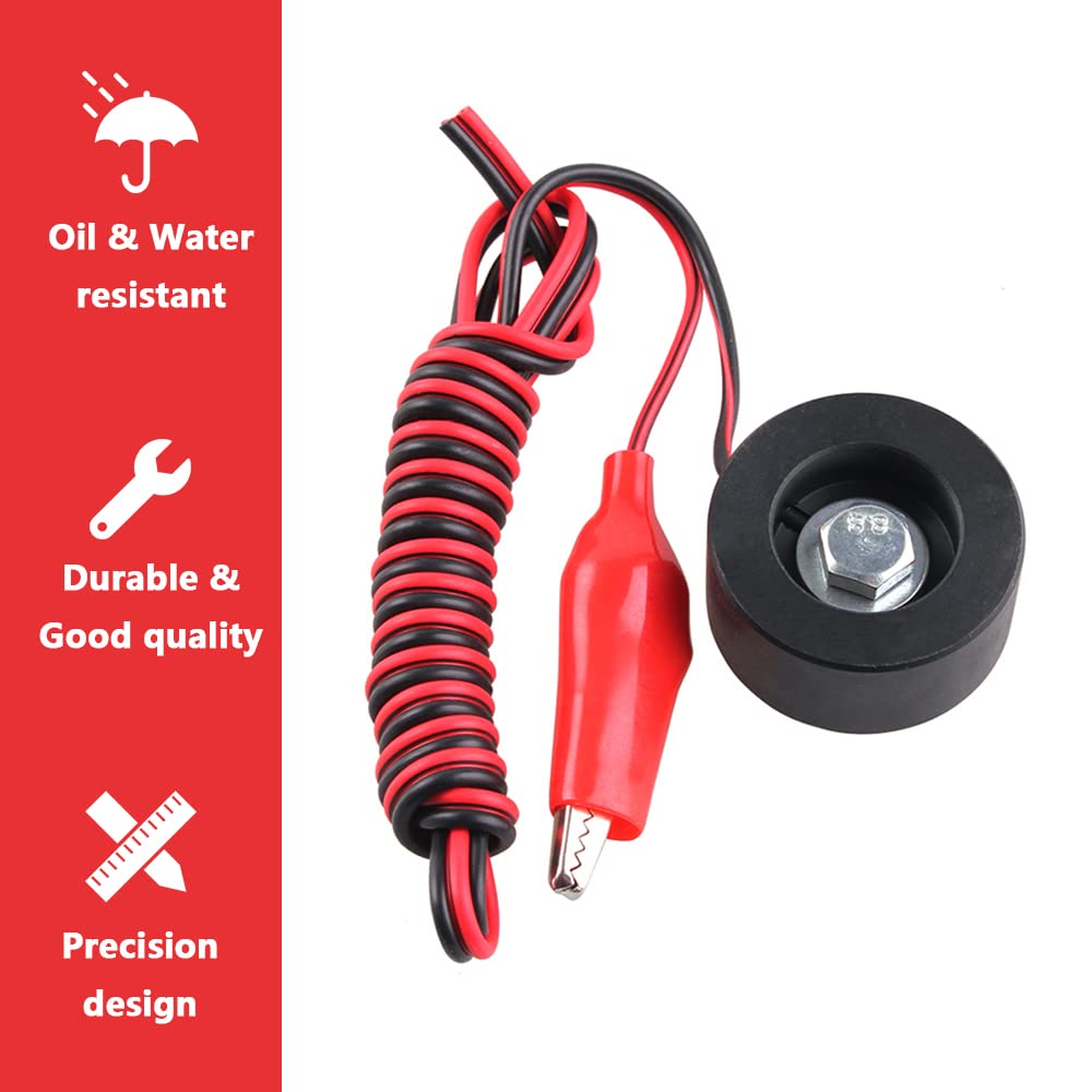 DKARDU CNC Router Z-Axis Tool Setting Touch Probe Block Milling CNC Router Mill Zero Check Touch Plate for CNC Engraving Machines, with Wire End Caps DKARDU