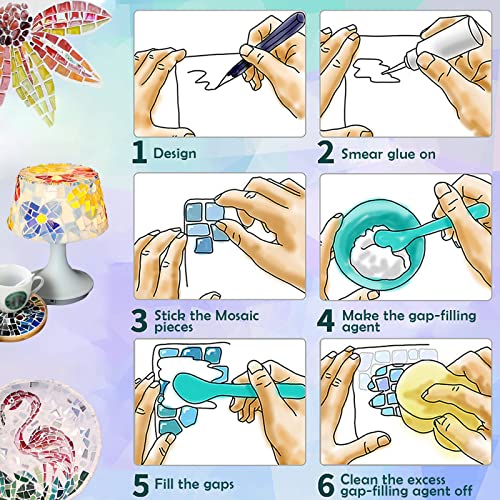 LITMIND Green Mixed Irregular Glass Mosaic Tiles for Art Crafts, 9oz Value Pack Mosaic Making Supplies, Mosaic Kits for Adults LITMIND