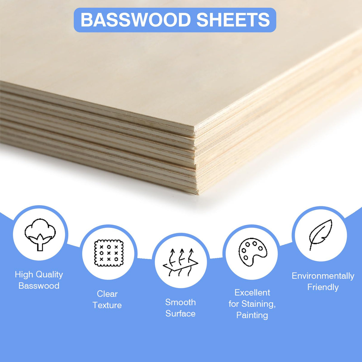 12 Pack Basswood Sheets for Crafts 12x18x1/8 Inch, 3mm Thick Unfinished Plywood for Laser Cutting & Engraving, DIY Ornaments and Architectural Model VKIZA