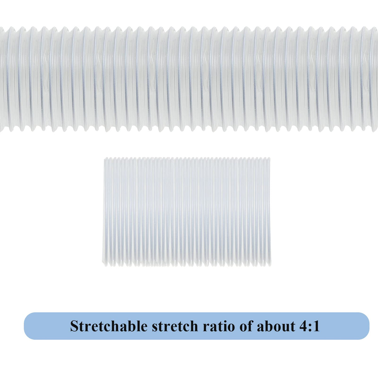 4'' x 50' Flexible PVC Dust Collection Hose with Stainless Steel Hose Clamps Clear Vacuum Hose Dust Collection Fittings Dust Collector Accessories Amylove