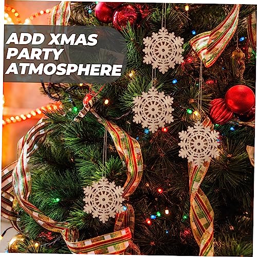 ABOOFAN 50 pcs Double Decorative Wood Chips Unfinished Wooden Embellishments DIY Wreath Pendant Xmas Wood Slices Christmas Decor Unfinished Cutouts ABOOFAN