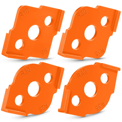 Xuhal 4 Pcs Radius Jig Router Templates 8 Radius Angle Corner Radius Routing Templates Routing Rounded Corners Router Bit Templates Hardness ABS CNC