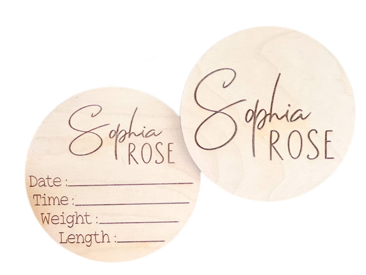 Personalized Newborn Name Announcement Sign for Hospital - Single/Double Sided - Wood Birth Announcement Sign - Name Baby Announcement Sign Generic