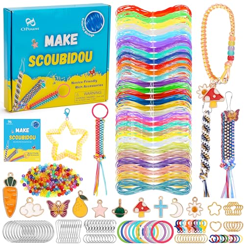 PP OPOUNT Plastic Lanyard String with Instruction, 30 Rolls Boondoggle  String and 300 Beads Supplies, Gimp Bracelet Making Kit for Beginners DIY –  WoodArtSupply