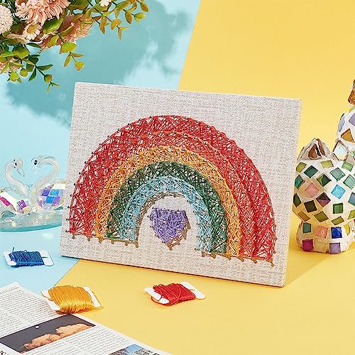 INFUNLY DIY Rainbow String Art Kit 3D String Art Kit Make Your Own String Art Crafts Kit for Adults DIY String Art Kit for Women Students Interesting INFUNLY