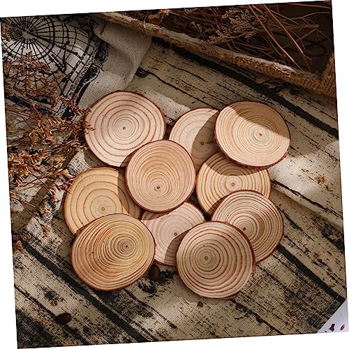 VILLCASE 1 Set Christmas Decoration Wood Chips School Projects Supplies Mini Wood Display Easel Craft Wood Circles Mini Easel Ornament Weddings Table VILLCASE
