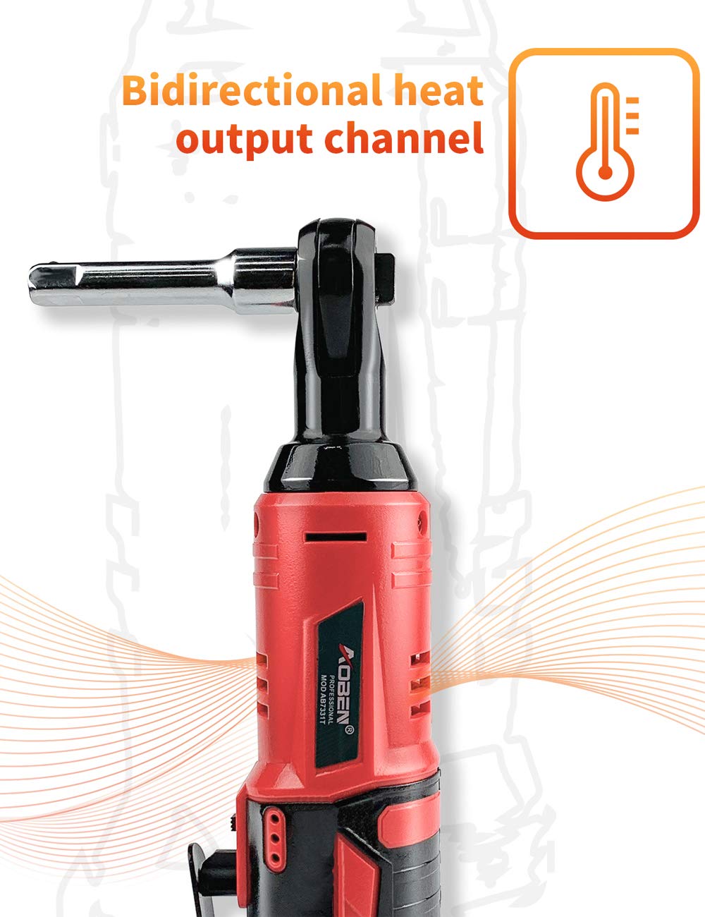 AOBEN Cordless Electric Ratchet Wrench Set, 3/8" 12V Power Ratchet Tool Kit With 2 Packs 2000mAh Lithium-Ion Battery And Charger AOBEN