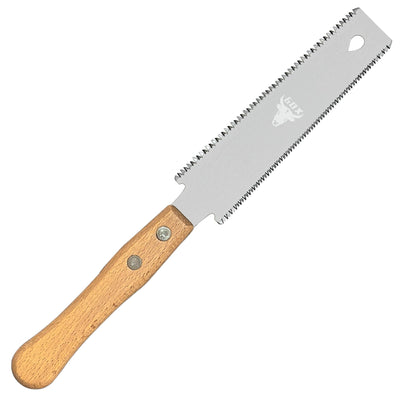 6OX Japanese Hand Saw 6 Inch, Double Edge Sided SK5 Flexible Small Pull Saw with Beech Handle for Woodworking 1 Pack