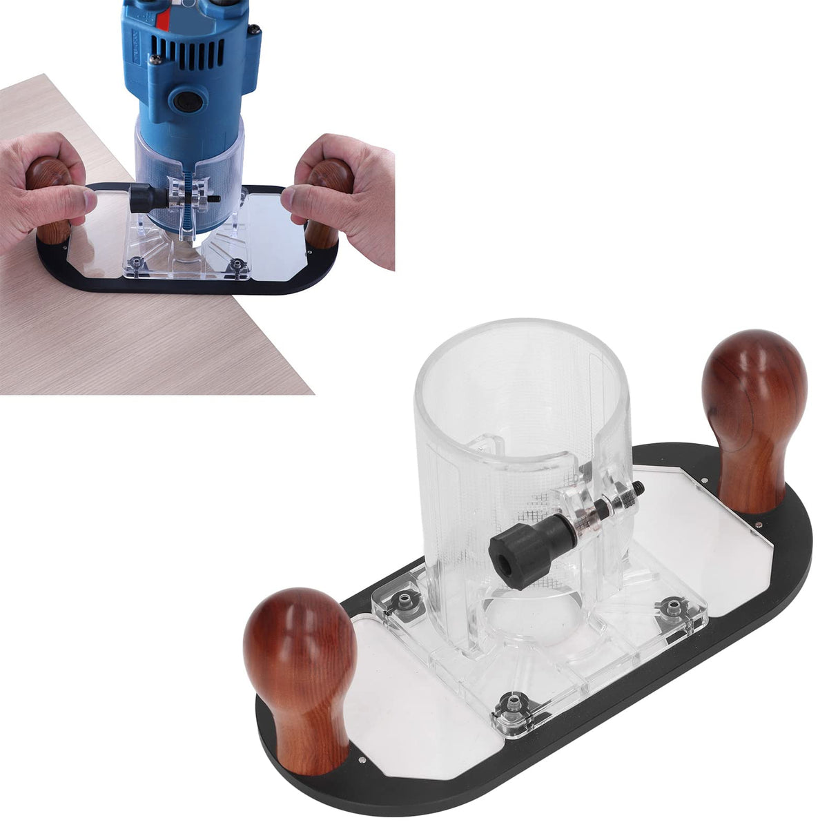 FTVOGUE Woodworking Trimmer Router Base Transparent Plastic Base Power Tool for 65mm Trimming Machine, Other Power Tool Accessories FTVOGUE