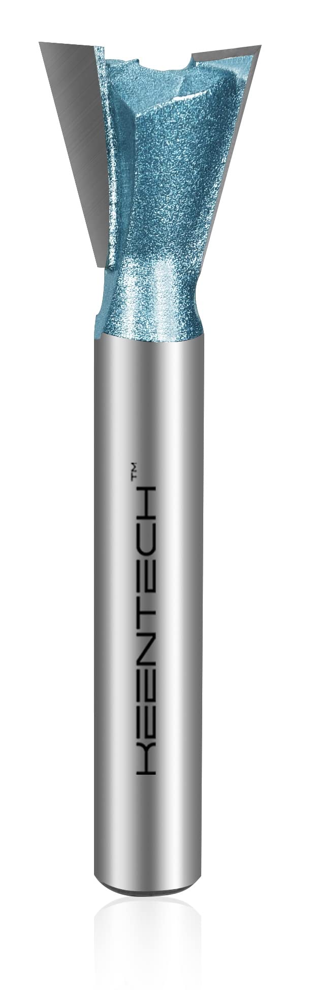 KEENTECH Router Bits, Carbide Tipped 14-Degree Dovetail Bit for Joinery, Industrial Grade Blue Cutting Tools for Woodworking (1/4 Inch Shank x 1/2 KEENTECH