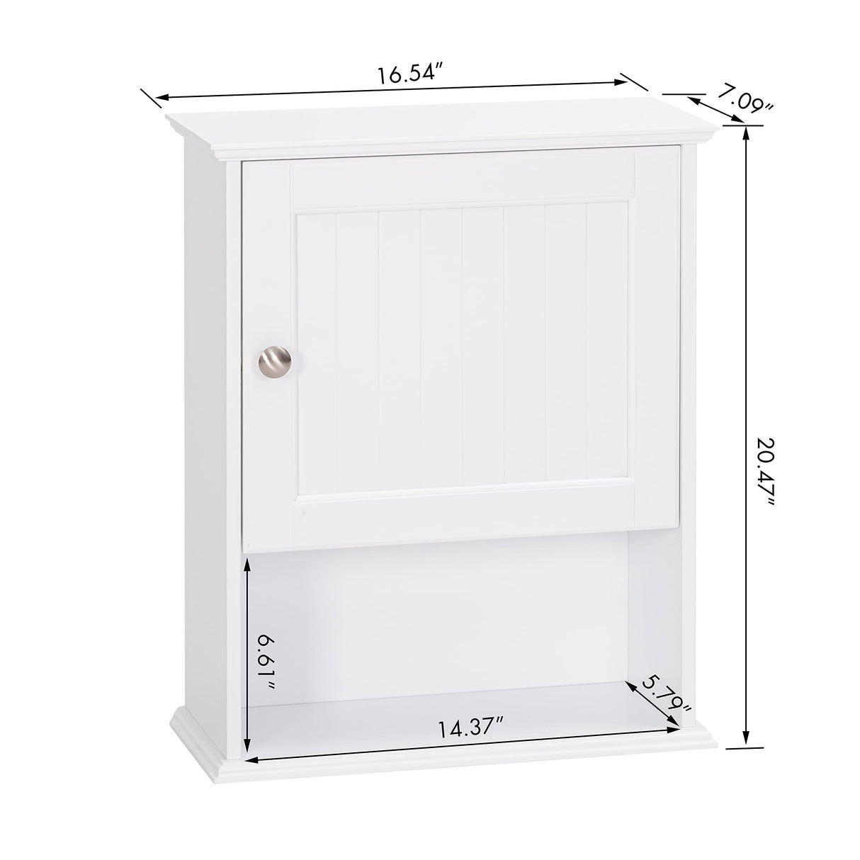 Spirich Wall-Mounted Bathroom Cabinet with Adjustable Shelf in White Spirich