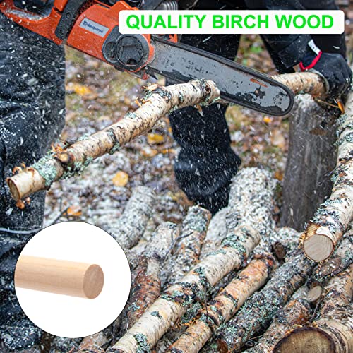 Wooden Dowel Dods Wood Dowels, 10PCS 1/2 x 12" Round Wooden Sticks for Craft, Macrame Dowel, Unfinished Hardwood Sticks for Arts and DIYers, Coowayze