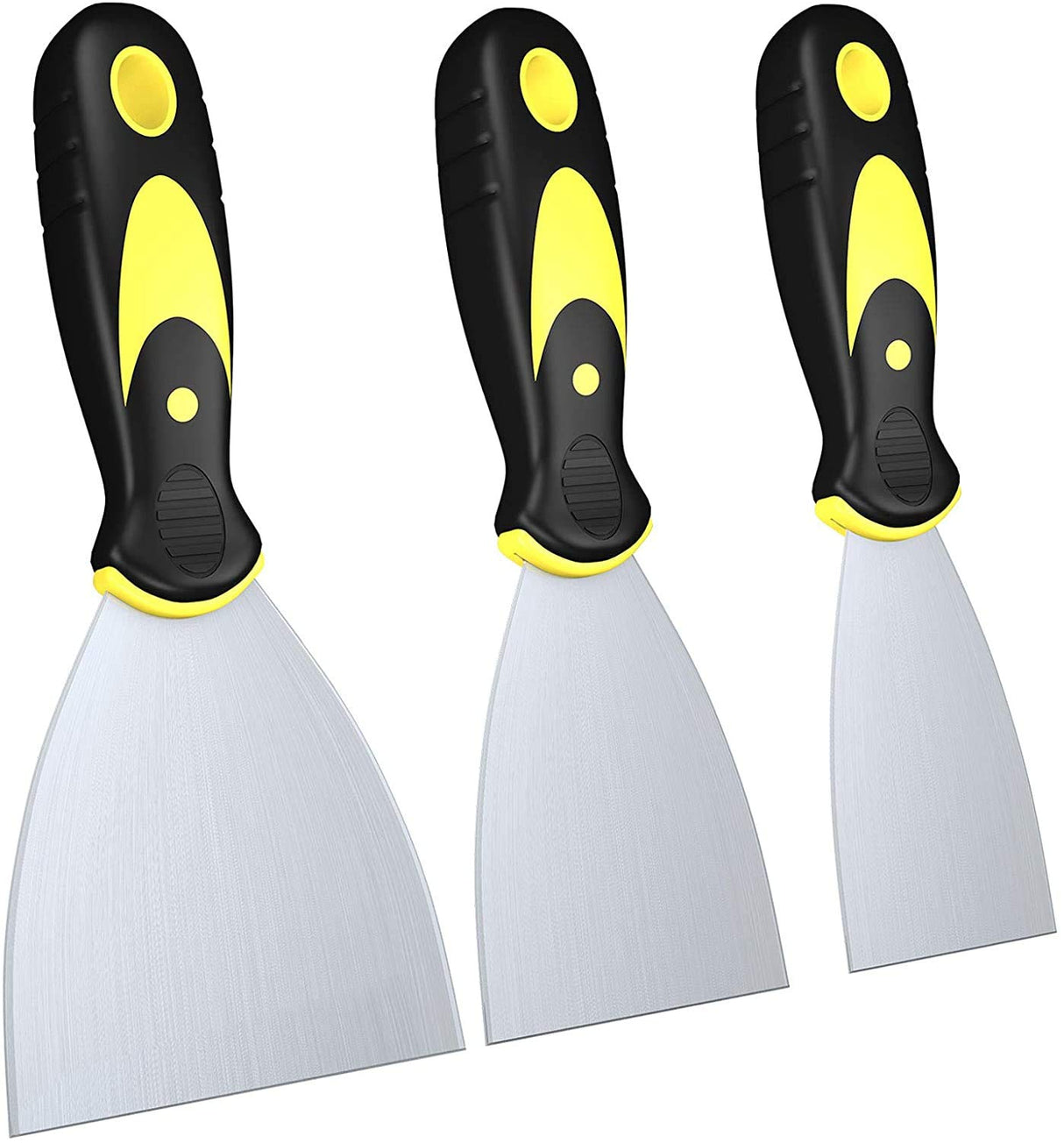 Putty Knife Scrapers, Spackle Knife, Metal Scraper Tool for Drywall Finishing, Plaster Scraping, Decals, and Wallpaper(3 Pack,1.5, 3, 4 Inch) DEKEones