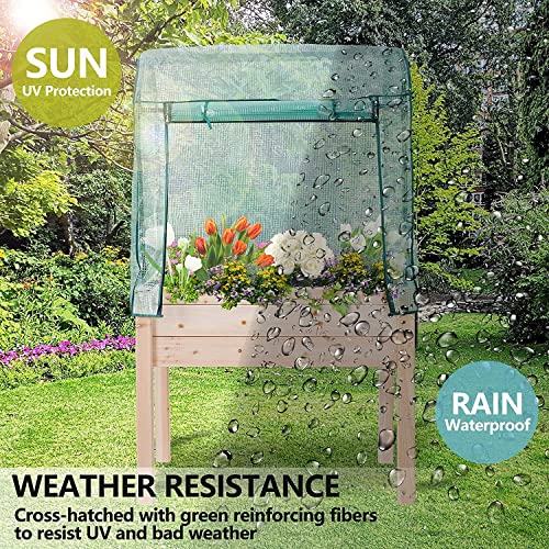 Elevated Wood Gardening Bed with Green House Cover - 36L x24W x 66H - Backyard Expressions BACKYARD EXPRESSIONS PATIO · HOME · GARDEN