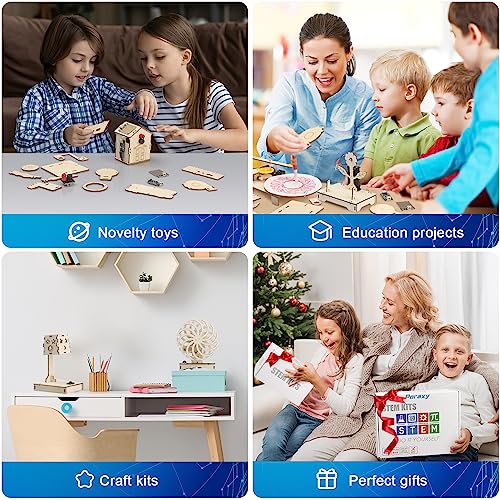 6 in 1 STEM Projects for Kids Ages 8-12, STEM Kits, 3D Wooden Puzzles, STEM Toys Building Kits, Educational Science Model Kits, Birthday Gifts for Poraxy