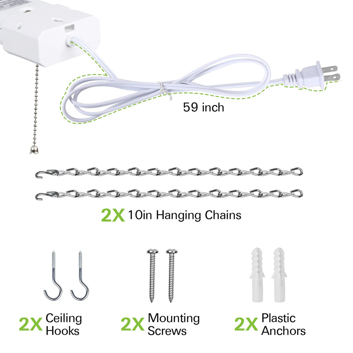 hykolity 4 Pack 4FT LED Shop Light, Linkable Utility Shop Lights, 42W, 5000K Daylight White Shop Light for Garages, Workshops,Hanging or FlushMount, hykolity